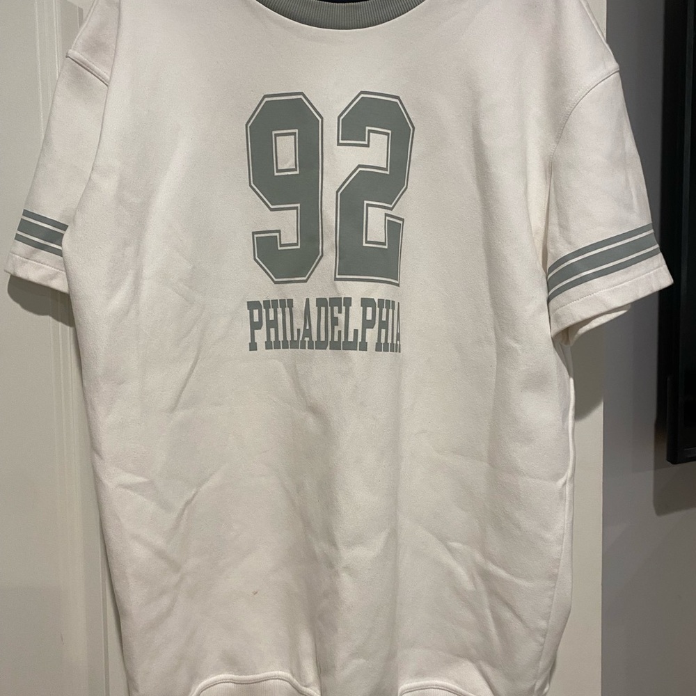 White and Gray Graphic T-Shirt